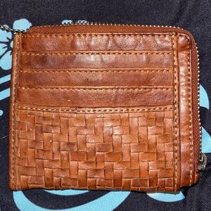 Brown Woven Leather Wallet